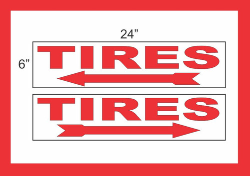 Tires with arrow x24 - arrow, 6"x24"